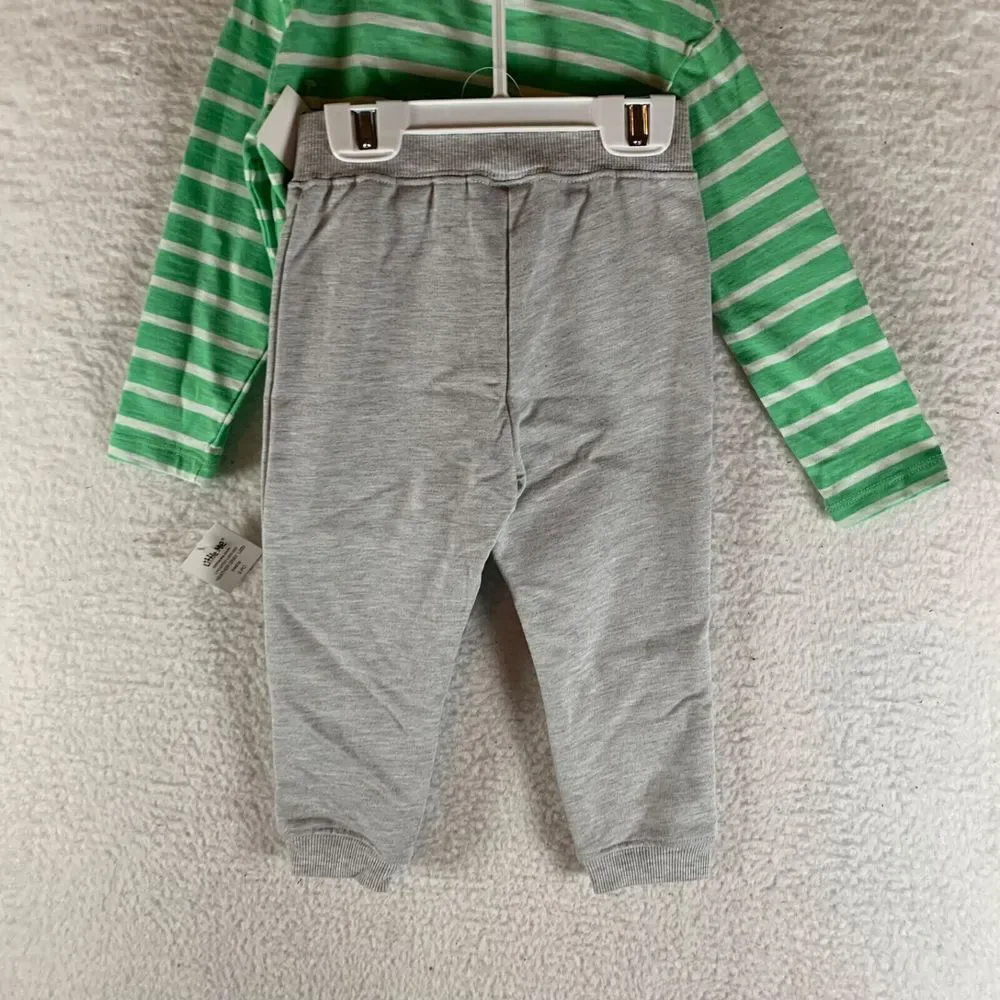 Little Me Baby Boys Long-Sleeve Striped T-Shirt & Jogger Pants‎ Set Size 24M NWT